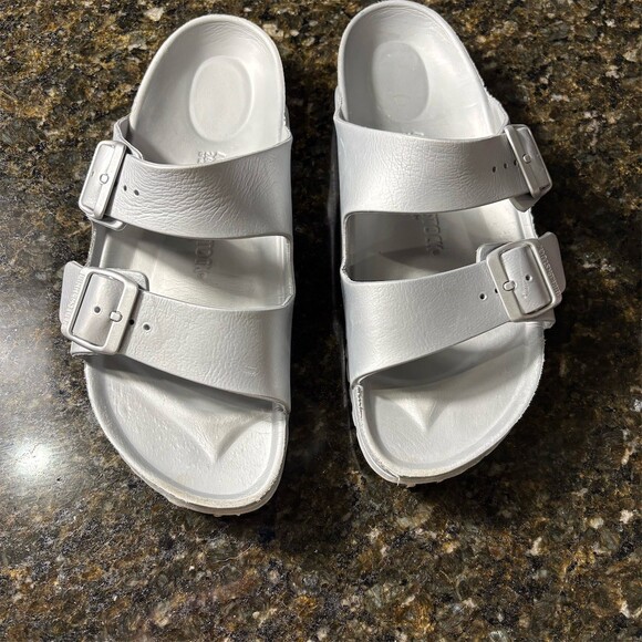Birkenstock Shoes - Birkenstock Arizona EVA Women's Slide Sandals Silver Metallic EU 40 US 9